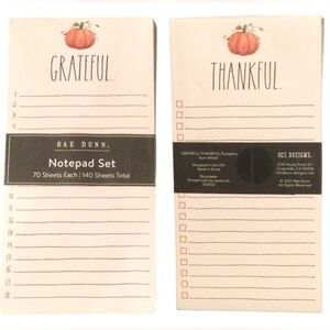 Rae Dunn Notepad Set Grateful / Thankful